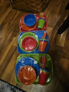 3 Packungen Kindergeschirrset 24-teilig Pastellfarben Kids von Mainstays Neu - Bild 1 von 2