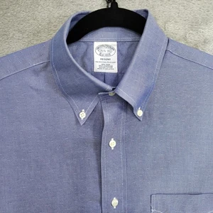 Brooks Brothers Hemd Herren 15,5/33 Regent Blau Oxford Knopfleiste Langarm - Bild 1 von 8