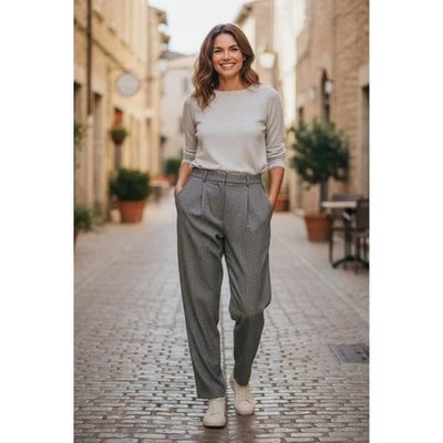 Ralph Lauren Dress Pants Size 14 Gray Silk Wool Linen Blend - Image 1 of 3