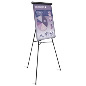 Office Depot Brand Presentation Easel, 35-1/2"-65"H, Black With Chart Holder - Picture 1 of 1