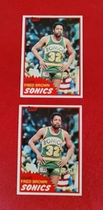1981-82 Lot Of 2 Topps #43 Fred Brown Seattle SuperSonics NBA Cards NM-MT - Picture 1 of 2