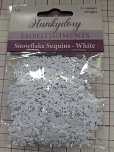 Hunkydory Verzierungen Schneeflocke Pailletten - weiß - Bild 1 von 1