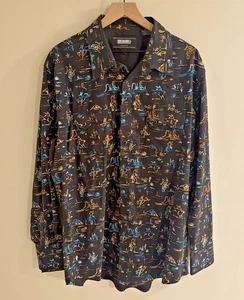 Rock & Roll Jeanshemd Herren XL schwarz Western Pearl Snap Vintage 46 gemustert - Bild 1 von 10