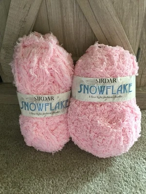 Yarn by SIRDAR SNOWFLAKE Light Pink Color #385 100% Polyester 2 skeins NOS NIP - Image 1 of 4