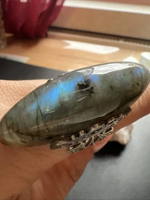 Ring 925 Silber, Größe 58, mit Labradorit - Bild 1 von 4