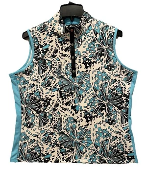 Camisa sin mangas Tail para mujer XL de golf/tenis verde azulado/negro/blanco diseño abstracto usada en excelente estado Foto 1 de 4