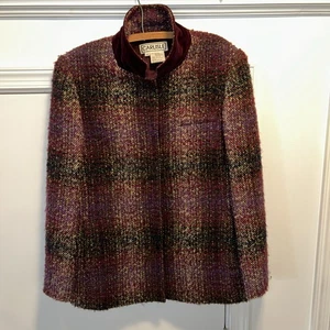 Carlisle Collection Vintage Tweed Wolle kariert Jacke Blazer Mantel Damengröße 12 - Bild 1 von 14