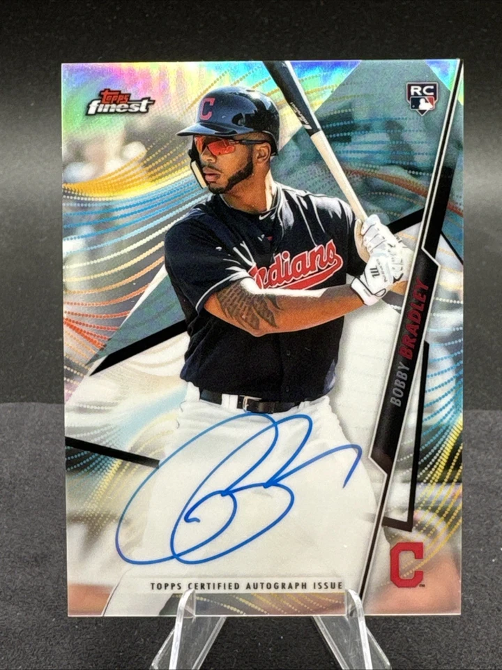 2020 Topps Finest Baseball MLB #FA-BBR Bobby Bradley Refractor Auto Rookie RC - Image 1 of 2