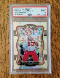 2017 Panini Select Patrick Mahomes RC Premier Level Silver Prizm PSA 9 103