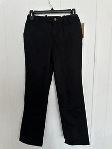 French Toast Black  School Uniform Plain Front Twill Pants Girls 14 NWT - Picture 1 of 4
