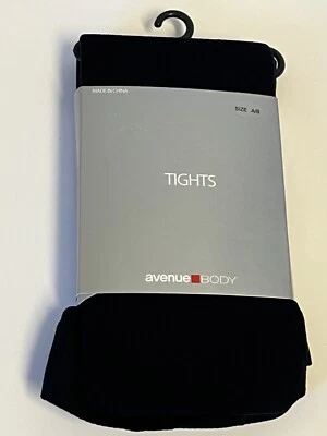 NUEVO Avenue Body Medias Negras Punto Acanalado Talla Grande A/B Foto 1 de 4