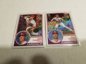 2018 Topps 1983 Chrome Lot of 2 Cardinals Cards Flaherty RC #14 & DeJong RC #34 - Picture 1 of 1