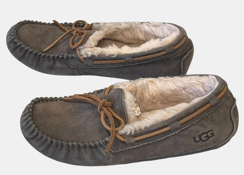 Scarpe pantofole mocassini UGG Dakota grigio peltro scamosciato taglia 7