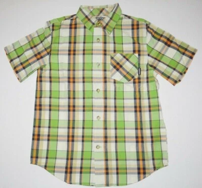 Burton мальчиков гаечный ключ коротким рукавом на пуговицах сплетенный хлопок повседневный клетку рубашка M - Изображение 1 из 2