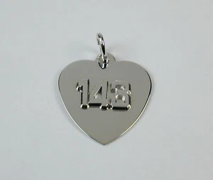 Sterling Silver 143 Heart I Love You  Charm - Engravable - Free U.S. Shipping - Picture 1 of 3