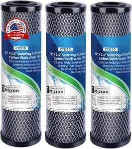Cartucho De filtro De Agua De Bloque De Carbono Activado 10" Universal Reemplazo - Picture 1 of 8