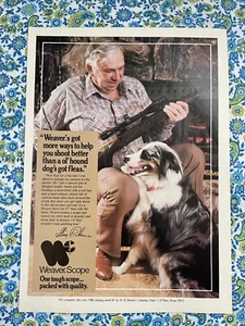 Vintage 1980 Weaver Scope Slim Pickens Print Ad Australian Sheepdog - Picture 1 of 7