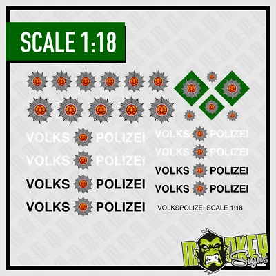 MBBE Waterslide Decal 1:18 DDR Volkspolizei W50 Truck LKW Lada Wartburg Barkas B1000