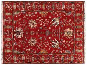 Afghan Ziegler Khorjin Ariana Teppich 150x200 Handgeknüpft Rot Floral Orient - Bild 1 von 8