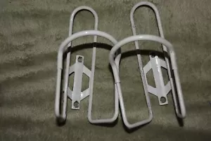(2) Vintage Blackburn USA WHITE Water Bottle Cage Set Alloy Set Pair FREE SHIP! - Picture 1 of 7