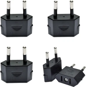 US to EU Travel Adapter - 5 Pack, Safe Plug for European Outlets - Bild 1 von 7