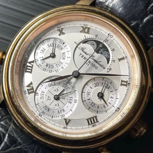 Tenshodo Grand Complication 6771-T012779TA Triple Calendar Moonphase Quartz - Picture 1 of 15
