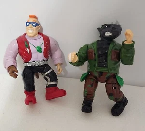 Vintage Teenage Mutant Ninja Turtles-1992 Mutations-Mutatin' Rocksteady e Bebop - Foto 1 di 2