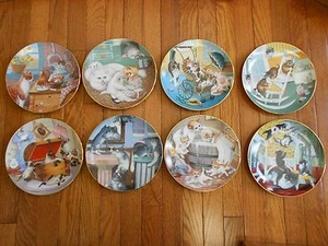 "Counrty Kitties" Collectores Plates The Hamilton Collection Set of 8 - Picture 1 of 12