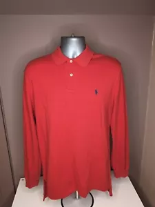 Vintage Polo Ralph Lauren long sleeve polo Shirt Medium Red, - Picture 1 of 13