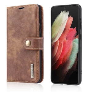 2 in 1 Magnetic Detachable Case REAL Leather for Samsung Galaxy S21 S20 Plus 5G - Picture 1 of 14