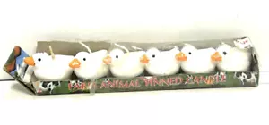 6 VELAS DE CERA ENLATADAS DE PATO BLANCO ANIMAL DE GRANJA VINTAGE 2" - Imagen 1 de 5
