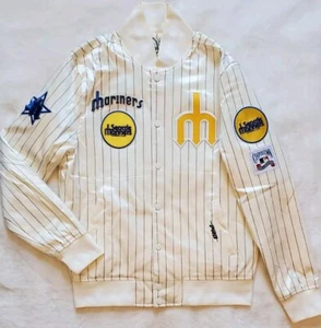 Seattle Mariners Pro Standard Midweight Satin Classic Pinstriped Jacket Small ๐ฑ - Picture 1 of 17