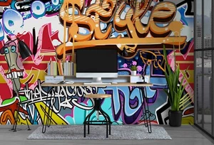 Papel pintado 3D abstracto graffiti mural desmontable autoadhesivo 87 - Imagen 1 de 4