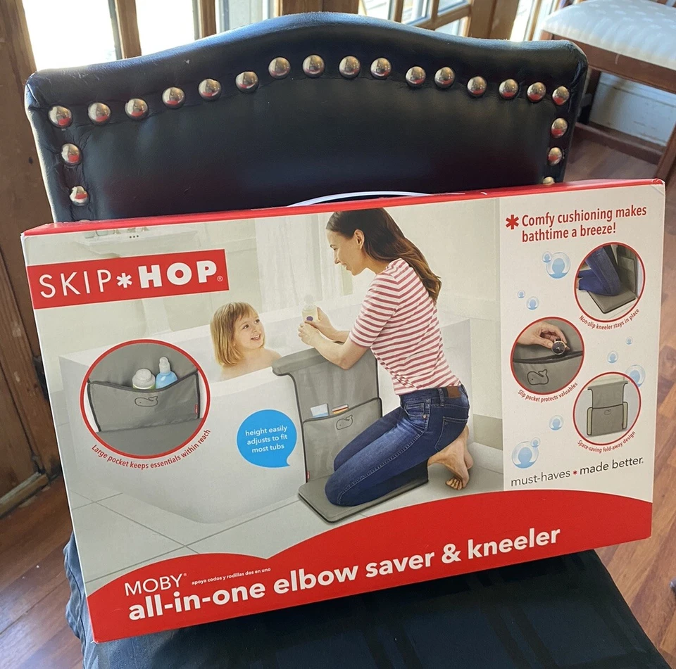 Skip Hop Moby Baby Bath Elbow Saver and Kneeler Set - Grey