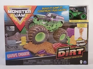 Monster Jam Dirt Deluxe Set Playset Grave Digger Truck Kinetic Sand Molds NEW - Picture 1 of 5