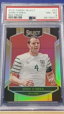 John O'Shea - 2016 Panini Select Red Prizm   PSA 8   #113/199 - Image 1 of 2