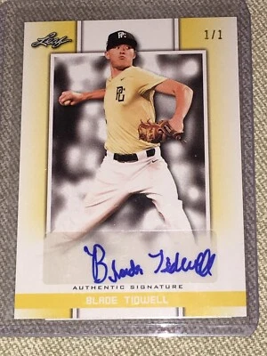 BLADE TIDWELL 2019 Leaf Perfect Game AUTOGRAPH BLANK BACK #1/1 TENNESSEE NY METS - Image 1 of 3