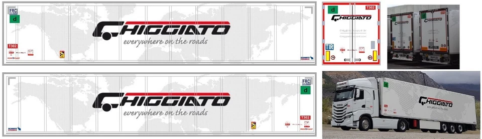 Grafica adesiva "Chiggiato SCHIMITZ "   x semirimorchi Herpa 1/87 - Immagine 1 di 1