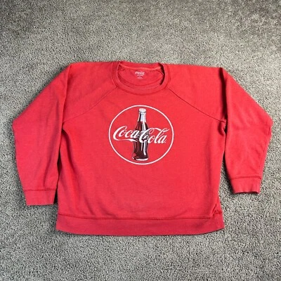 Sudadera Coca Cola X Lucky Brand para mujer extra grande roja blanca cuello redondo damas Foto 1 de 4