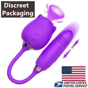 MultiSpeed Neck Body Leg Massage Wand Massager Rose Vibrator For Women Men US - Picture 1 of 12