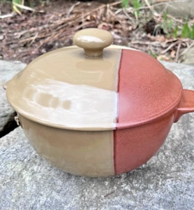 Vtg HTF Sango Gold Dust Sienna Stoneware Tab Handle Casserole w/Lid - Picture 1 of 5