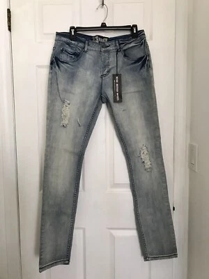 Social Collision Jeans Mens 32x32 Blue Indie Fit Skinny Straight. - Image 1 of 4