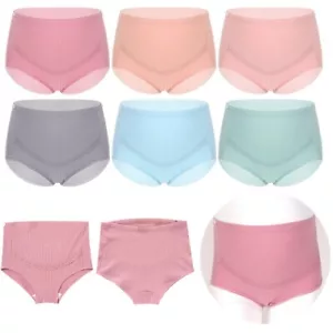 Maternity Panties Pregnant Women Cotton High Waist Briefs Underwear Solid Color - Picture 1 of 58
