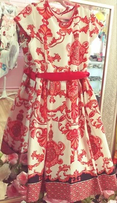 Vestido niña rojo naranja Foto 1 de 4