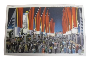 CHICAGO WORLD'S FAIR POSTCARD Avenue of Flags 1933 WF-15 3A-H652 - Picture 1 of 2