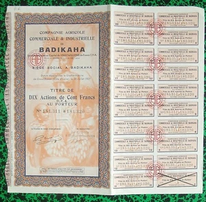 Côte d'Ivoire Epoque Coloniale - Badikaha - Superbe Décor Cie Agricole de 1948 - Bild 1 von 1