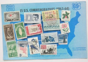 Lot of 15 Vintage Stamps Collection JFK Gettysburg Food For Peace Mayo BB22 - Picture 1 of 5