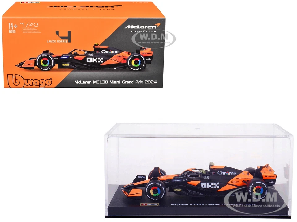 BURAGO 18-38215-N McLaren - F1 MCL38 Team McLaren N 4 Season 2024 Lando Norris -