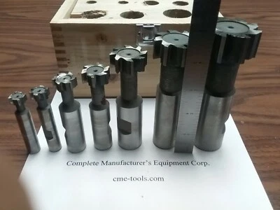 Juego de cortadores de ranura en T de 7 piezas, HSS 1/4, 5/16, 3/8, 1/2, 5/8, 3/4, 1" #T-SLOT-7 Foto 1 de 4