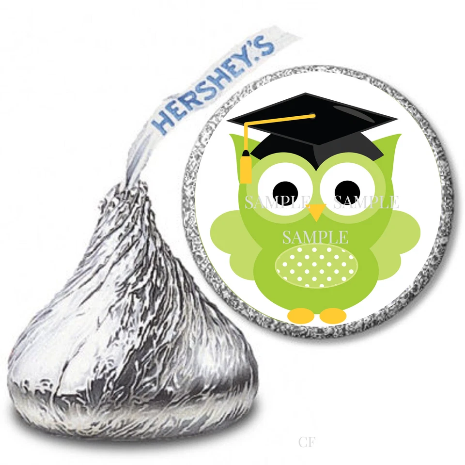 108 etiquetas de búho favores de graduación Hershey Kiss pegatinas de beso favores de caramelo Foto 1 de 1